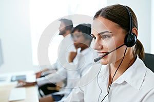 Contact Center Operator Working In Office