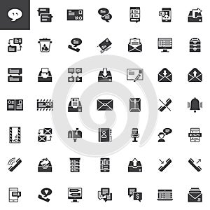 Contact and communication vector icons set