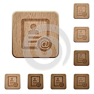 Contact email wooden buttons