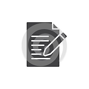 Contact form icon vector, Write, edit filled flat sign