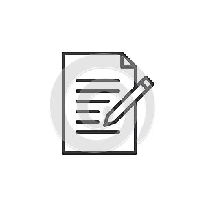 Contact form line icon. Write, edit outline vector sign