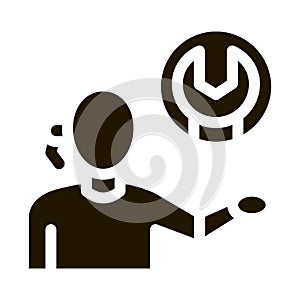 contact help setting problems icon Vector Glyph Illustration