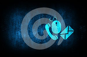 Contact icon abstract blue background illustration digital texture design concept