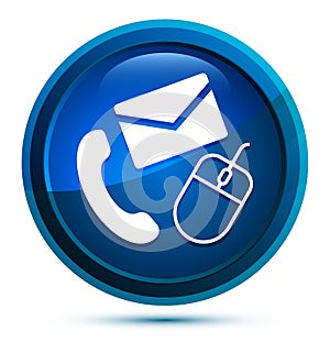 Contact icon elegant blue round button illustration