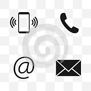 Contact Icon set. Vector illustrations. Flat design