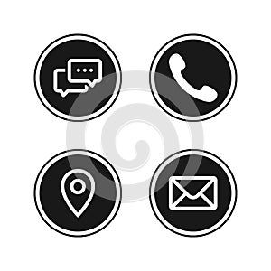 Contact icon set. Web icons symbol vector