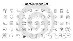 Contact icons set for website, business card, mobile icon vector symbol.