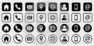 Contact information icons set