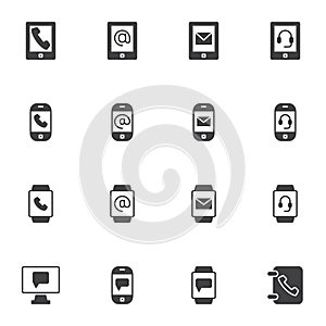 Contact information vector icons set