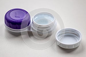 Contact lens container with contact lenses as optic alternative to glasses correct eyesight diseases like farsightedness