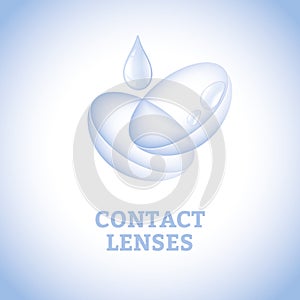 Contact lens and droplet - vector illustration.Druck