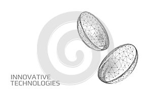 Contact lenses 3D low poly concept. Healthcare eye vision care medicine support. Isolated eyewear correction. Ad