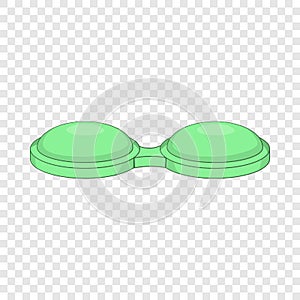 Contact lenses container icon, cartoon style