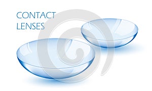 Contact lenses on white background