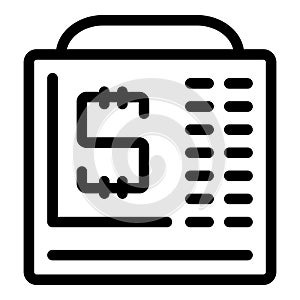 Contact list icon with address book and phone