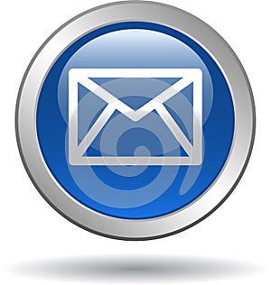 Contact mail icon web buttons blue