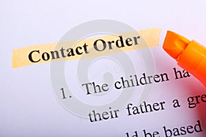 Contact Order Paperwork