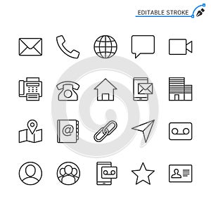 Contact outline icon set