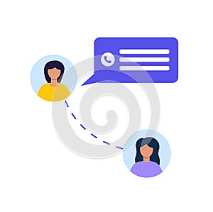 Contact people, Social media network. Connected people