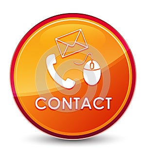 Contact (phone email and mouse icon) special glassy orange round button