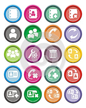 Contact round icon sets