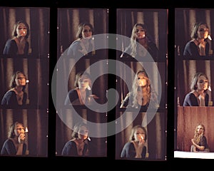 Contact sheet, the old color film positives in a transparent film. photo