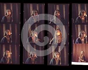 Contact sheet, the old color film positives in a transparent film.