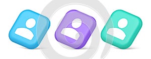 Contact staff call button corporate member communication chat internet service 3d isometric icon