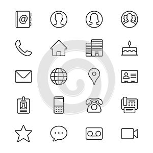 Contact thin icons photo