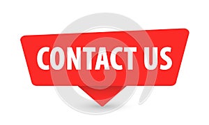 Contact Us - Banner, Speech Bubble, Label, Sticker, Ribbon Template. Vector Stock Illustration