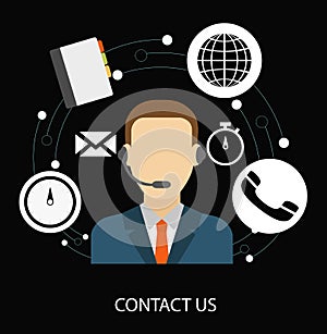 Contact us black flat