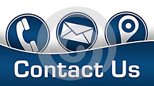 Contact Us Blue Communication Symbols Circular Text