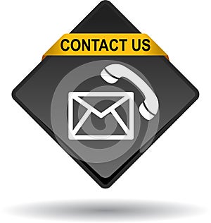 Contact us button mail call icons black