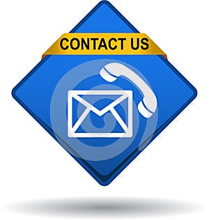 Contact us button mail call icons blue