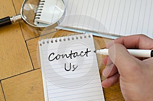 Contact us concept on notebook