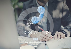 Contact Us Customer Care Assistance Help Service Concept