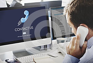 Contact Us Customer Care Assistance Help Service Concept