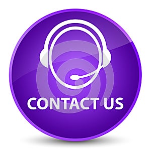 Contact us (customer care icon) elegant purple round button