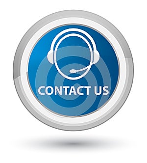 Contact us (customer care icon) prime blue round button