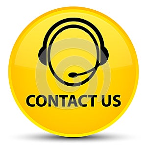 Contact us (customer care icon) special yellow round button