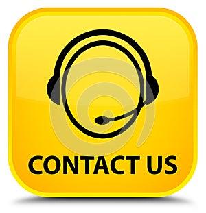 Contact us (customer care icon) special yellow square button