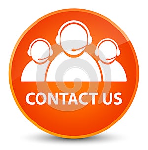 Contact us (customer care team icon) elegant orange round button