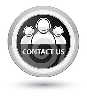 Contact us (customer care team icon) prime black round button