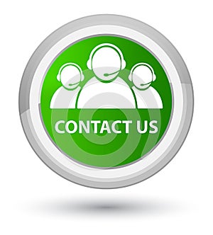 Contact us (customer care team icon) prime green round button