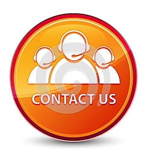 Contact us (customer care team icon) special glassy orange round button