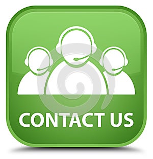 Contact us (customer care team icon) special soft green square b