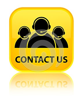 Contact us (customer care team icon) special yellow square button