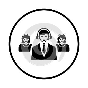 Contact us, customer, service, support, team icon. Black vector sketch.