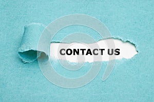 Contact Us Customer Service Torn Paper Concept