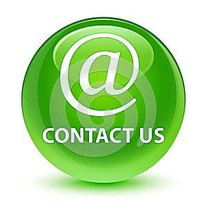 Contact us (email address icon) glassy green round button